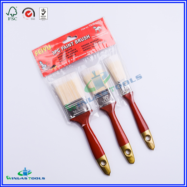 3pcs plastic handle paint brush sets