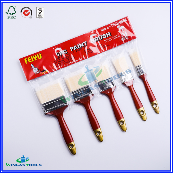 5pcs plastic handle paint brush sets