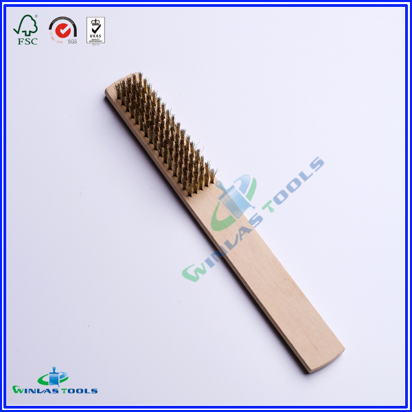 Wooden handle brass Wire Brush