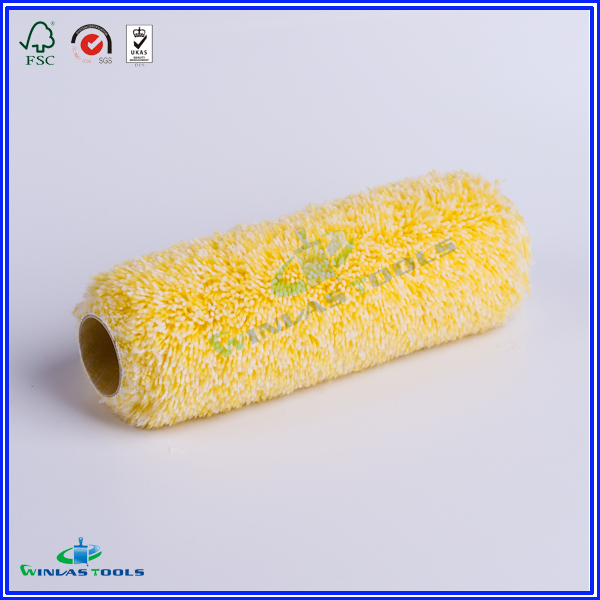 yellow and white color paint roller refill
